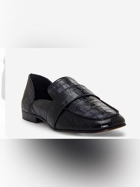 1. State Black Croc-Embossed Penny Loafers